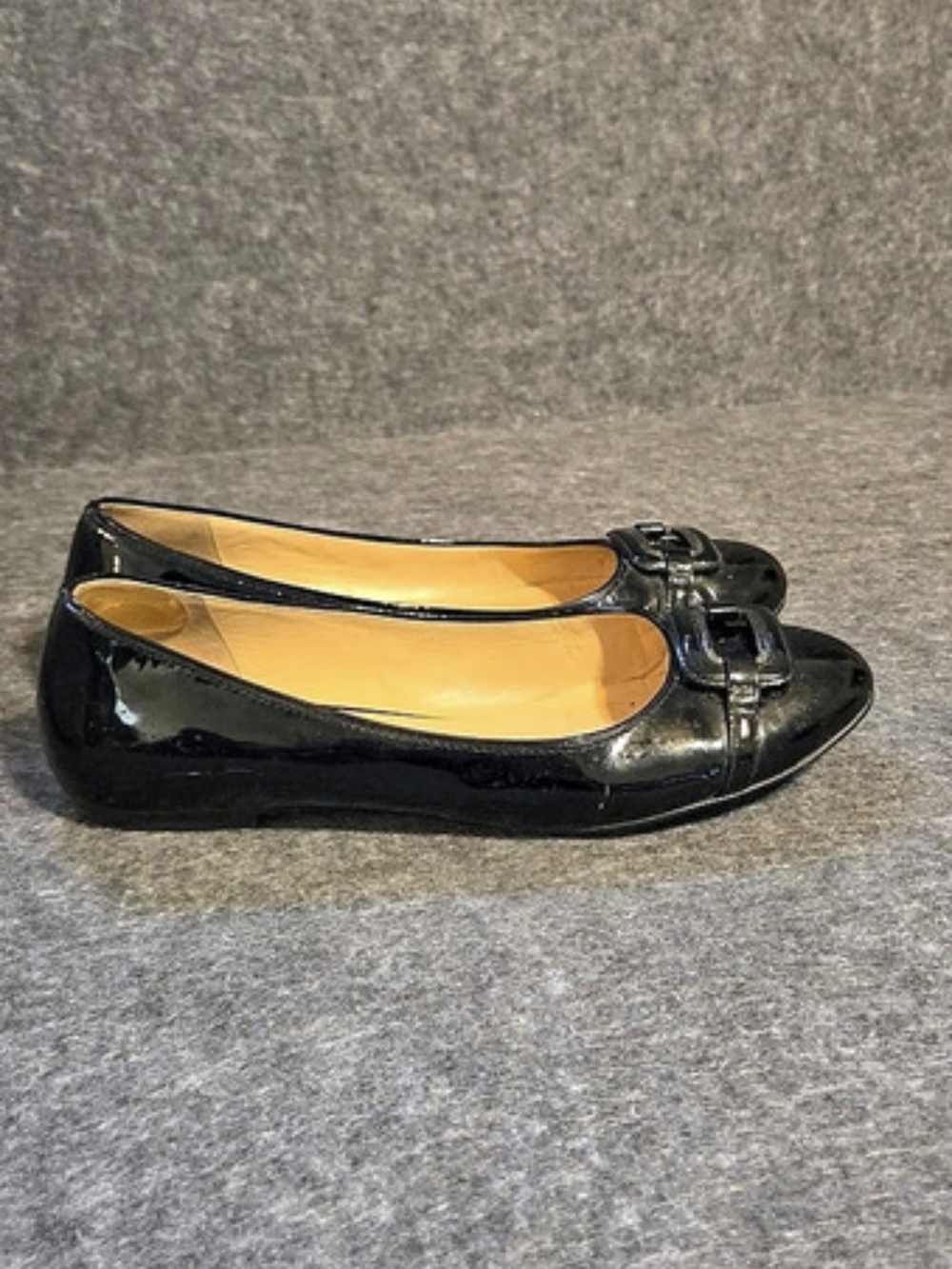 Cole Haan Black Patent Ballet Flats With Buckle Detail - Picture 4 of 10